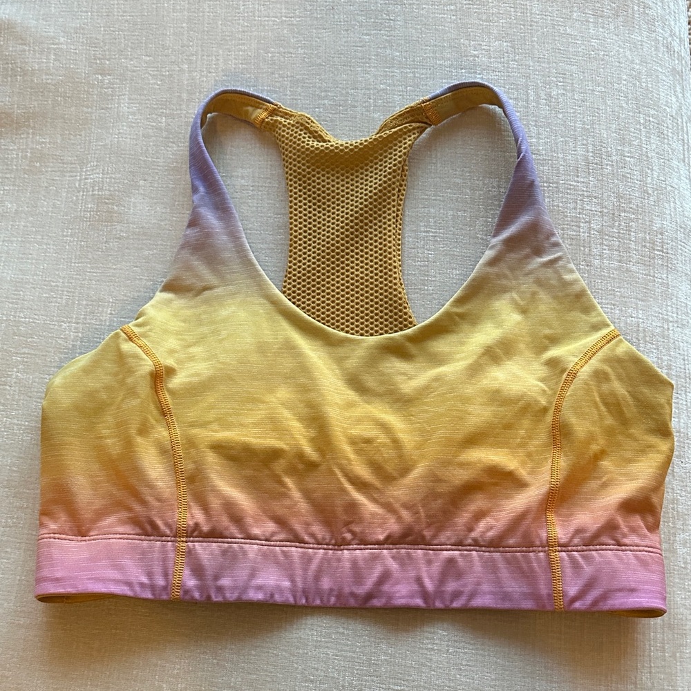 Outdoor Voices Gradient Sports Bra - Purple and Yellow